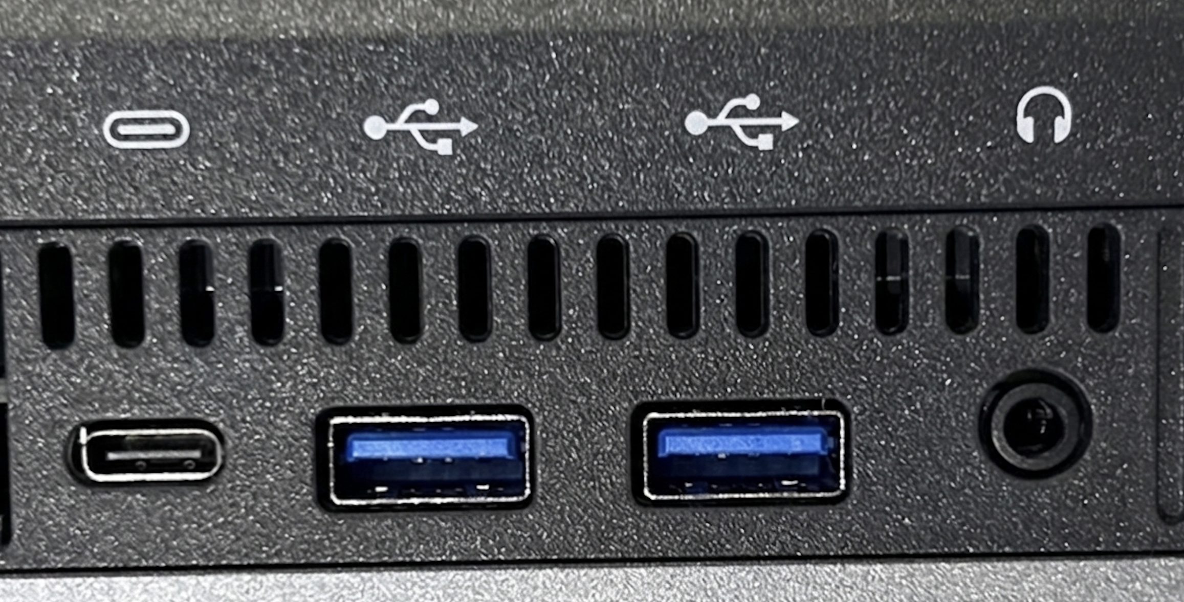 USB ports and headphone jack